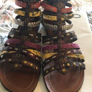 Aldo sandals multi color flats size 39